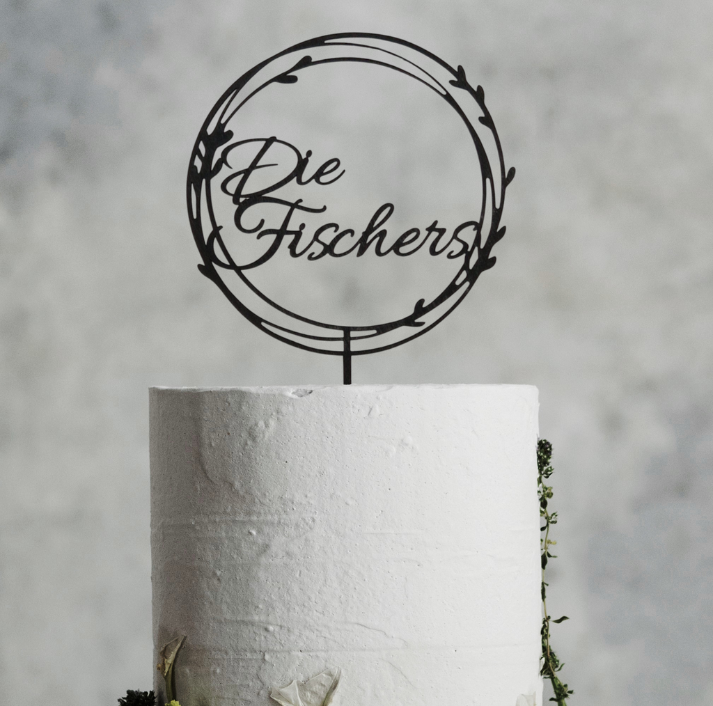 Personaliziran tortni okras (cake topper) - Priimek