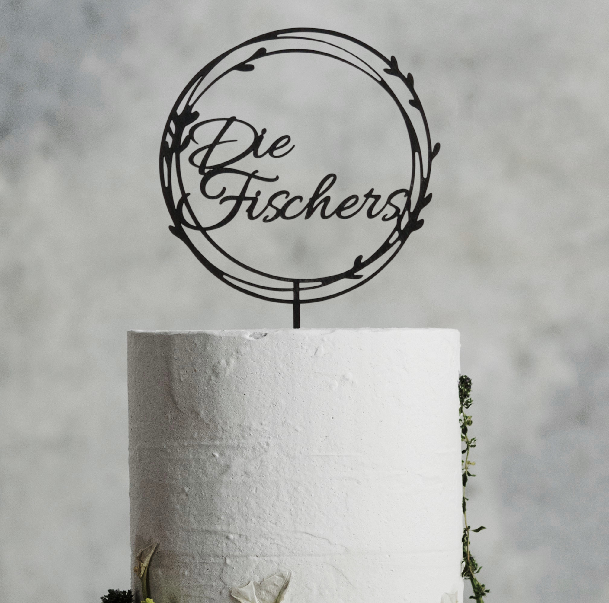 Personaliziran tortni okras (cake topper) - Priimek