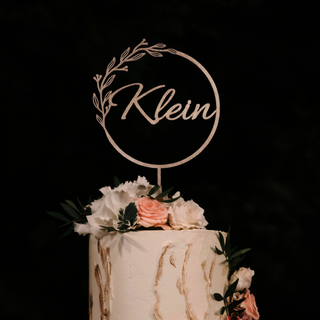Personaliziran tortni okras (cake topper) - Priimek z vejico