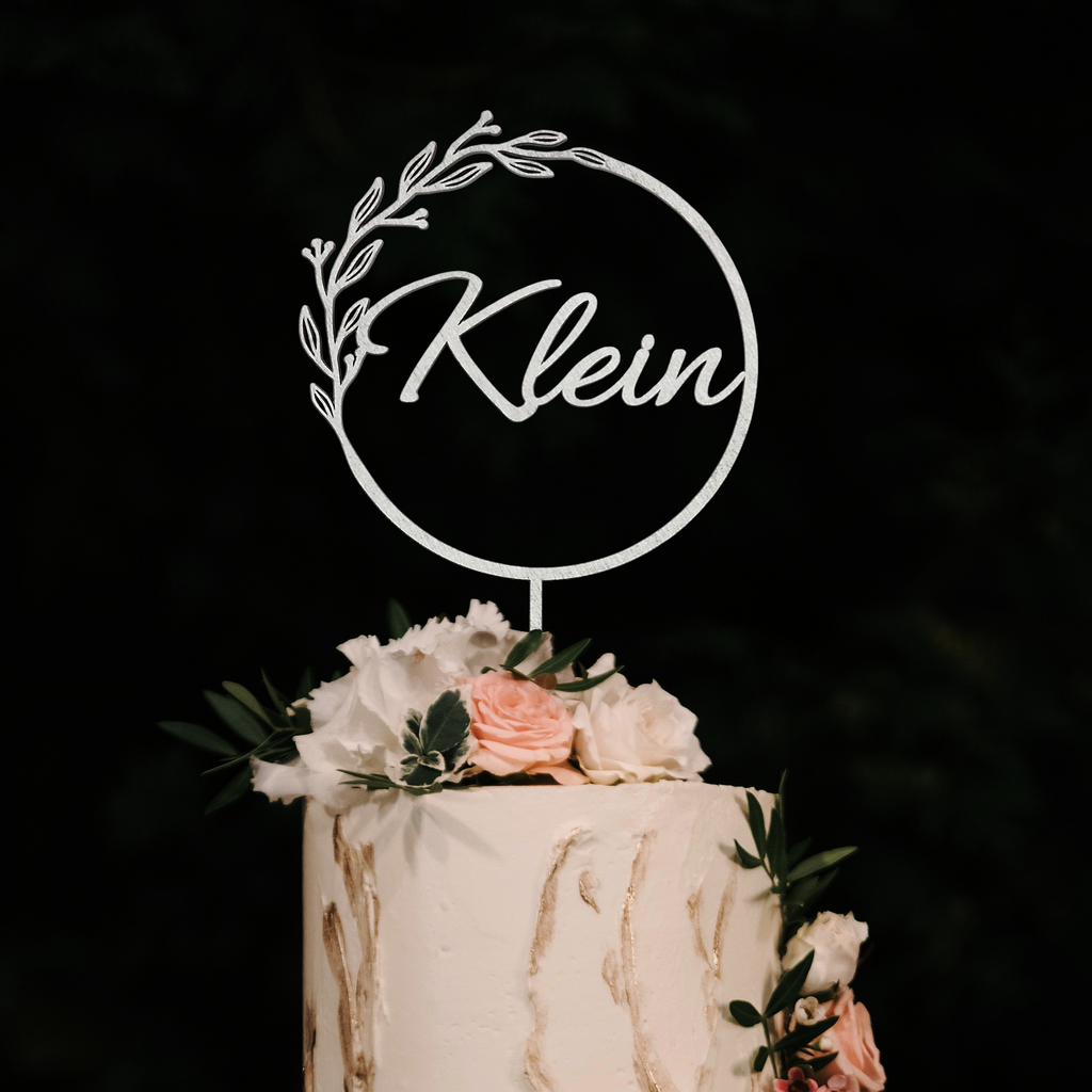 Personaliziran tortni okras (cake topper) - Priimek z vejico