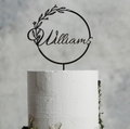 Personaliziran tortni okras (cake topper) - Priimek z vejico
