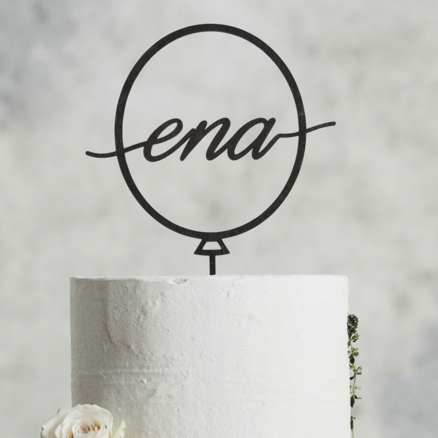Tortni okras (cake topper) - Ena v balonu